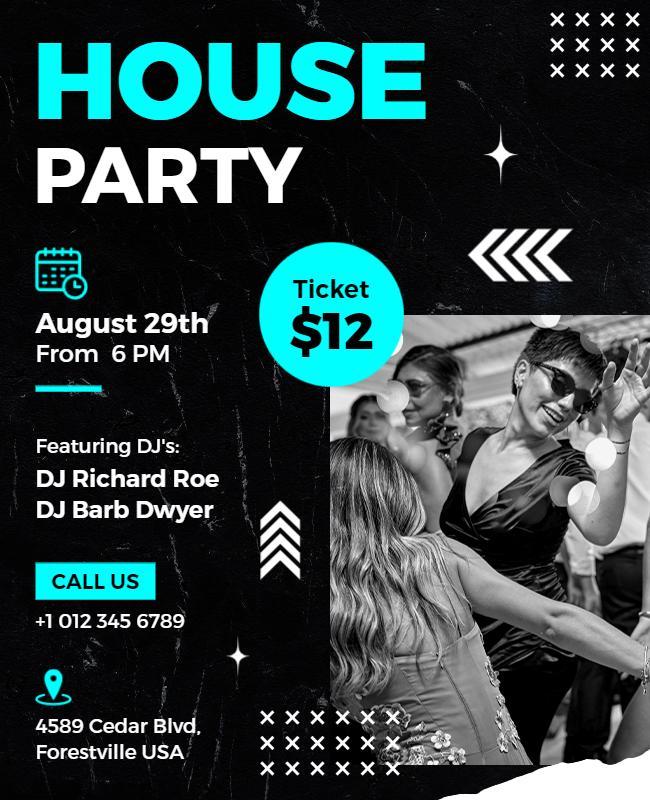 Dj House Party Event Flyer Template