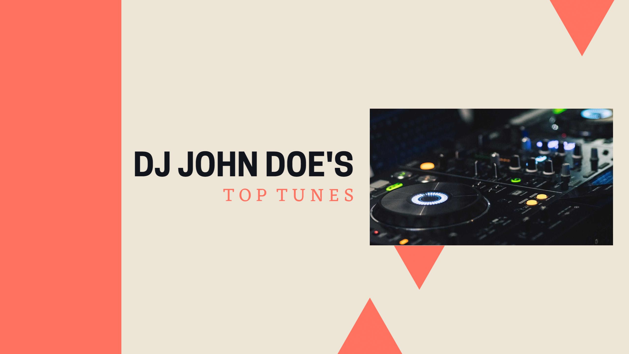 DJ John Doe's Top Tunes Featuring Playful Geometric Design YouTube Banner Template