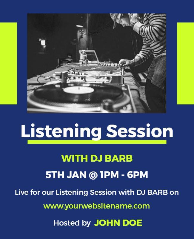 Dj Listening Session Event Flyer Template