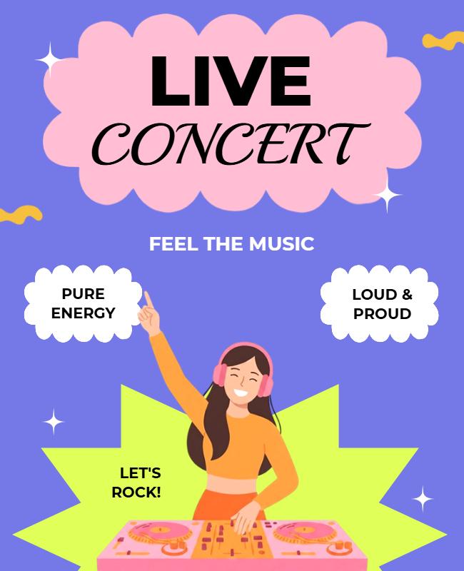 DJ Live Concert Event Poster Template