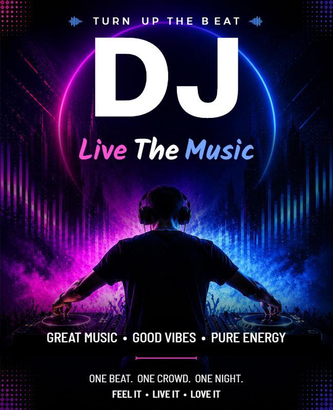 DJ Live Music Event Poster Template
