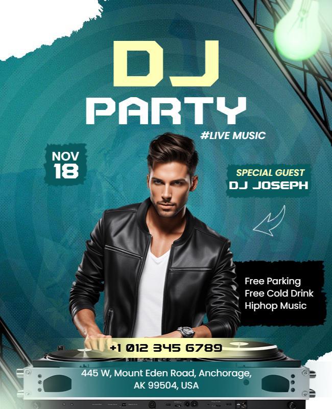 Dj Live Music Party Event Flyer Template