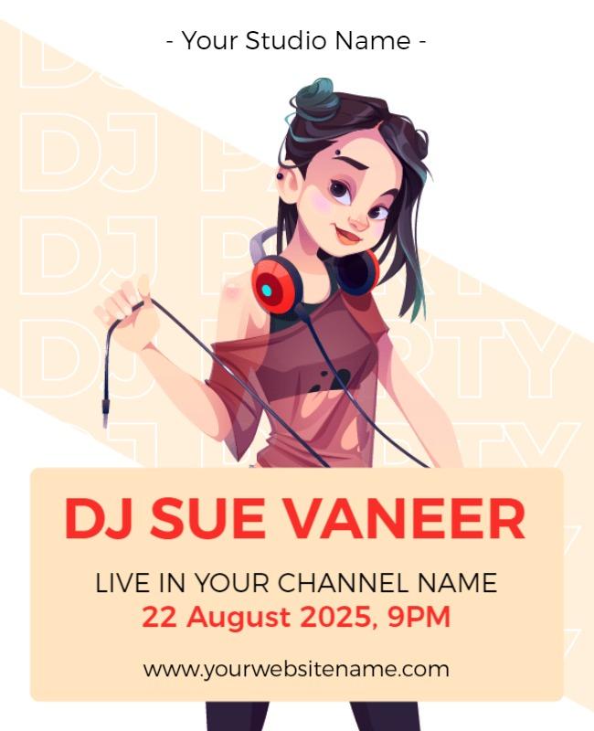 Dj Live Party Event Announcement Flyer Template