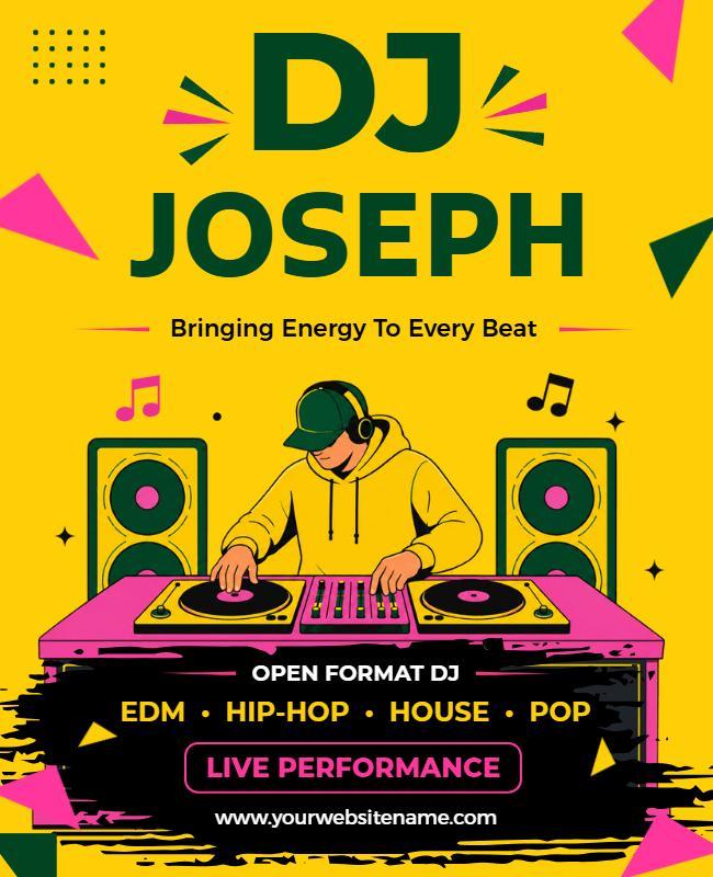DJ Live Performance Event Poster Template