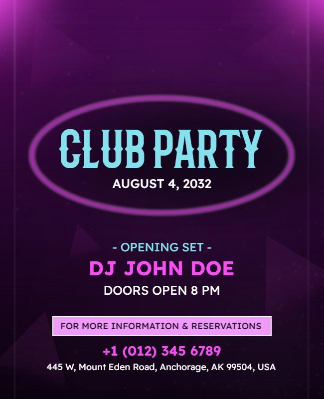 Dj Music Club Party Event Flyer Template