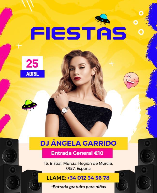 Dj Night Event with Dj Angela Flyer Template