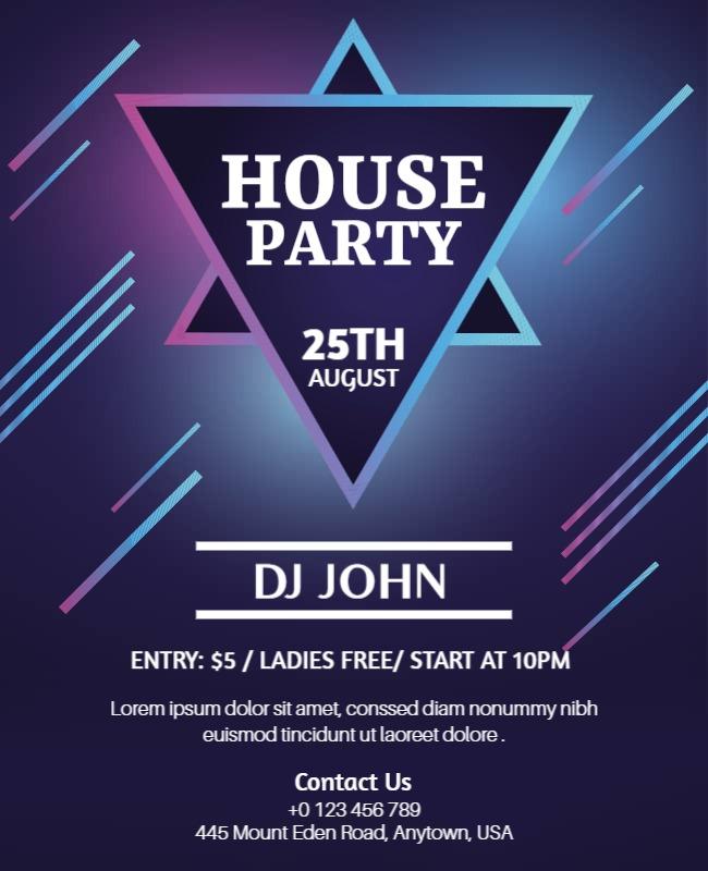 Dj Night House Party Event Flyer Template