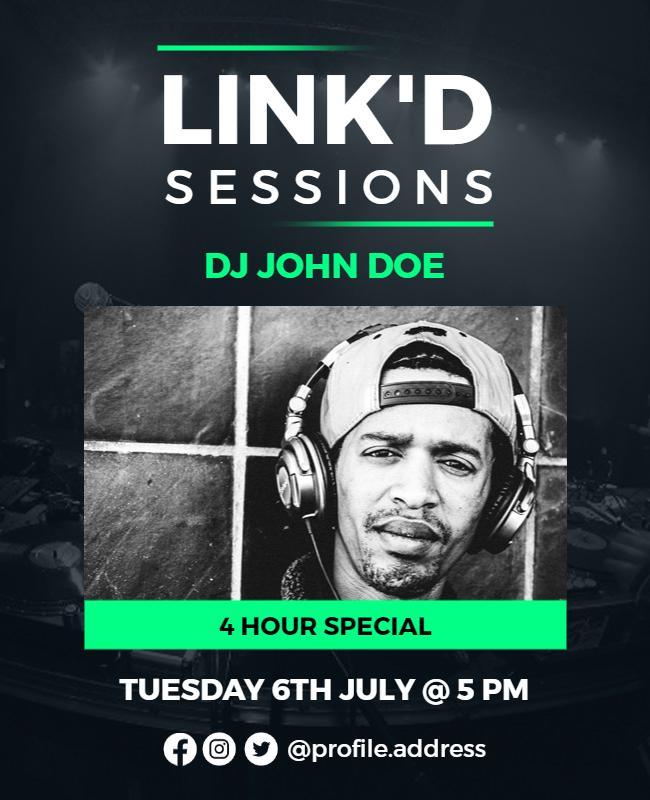 Dj Night Live Music Sessions Flyer Template