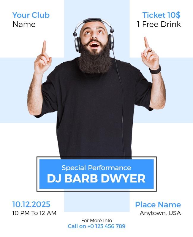 Dj Night Special Performance Flyer Template