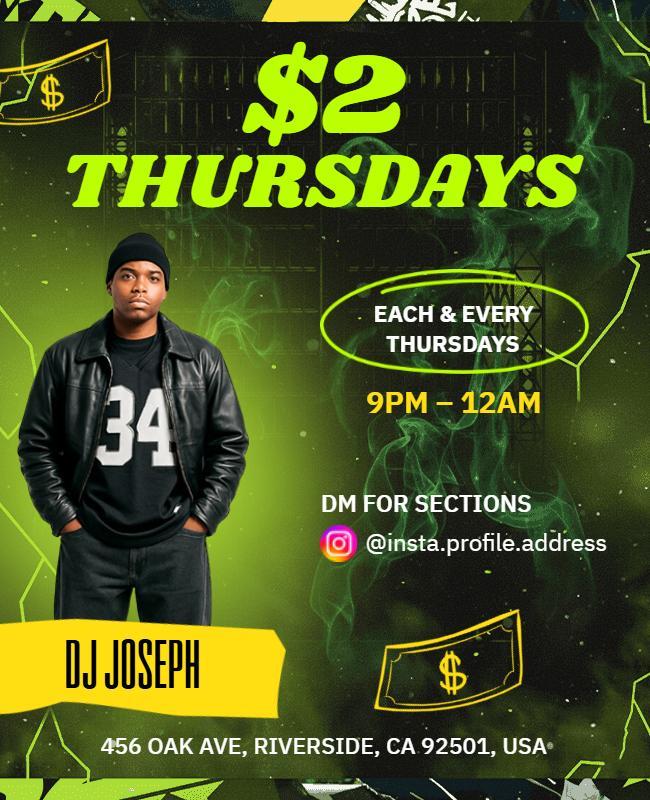 DJ Party Event Thursday Night Flyer Template