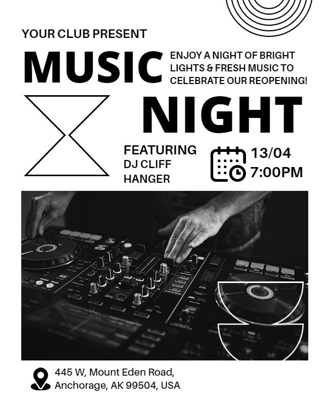 Dj Performance Club Music Night Flyer Template