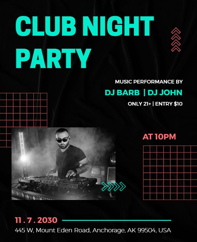 Dj Performance Club Night Party Flyer Template