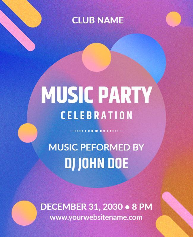 Dj Performance Music Party Celebration Flyer Template