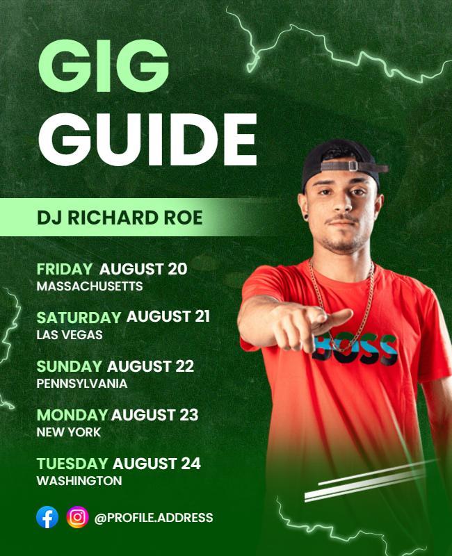 Dj Performance Tour Schedule Flyer Template