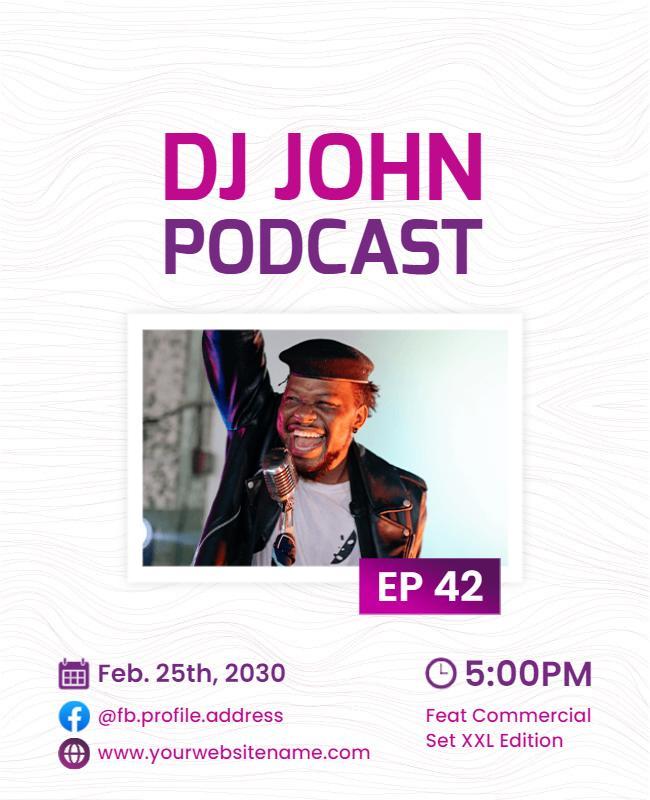 Dj Podcast Event Announcement Flyer Template