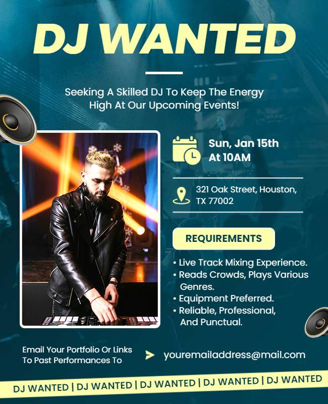 Dj Recruitment Event Promotion Flyer Template