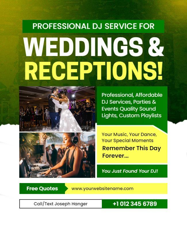 Dj Services for Weddings and Receptions Flyer Template