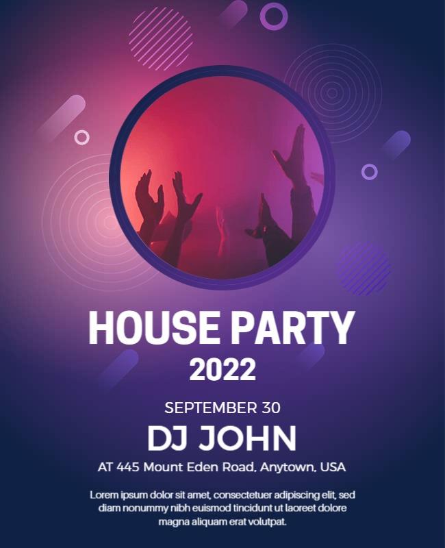 Dj Themed House Party Event Flyer Template