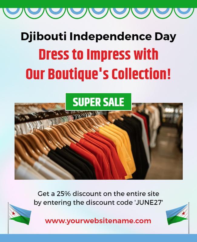 Djibouti Independence Day Boutique Sale Flyer Template