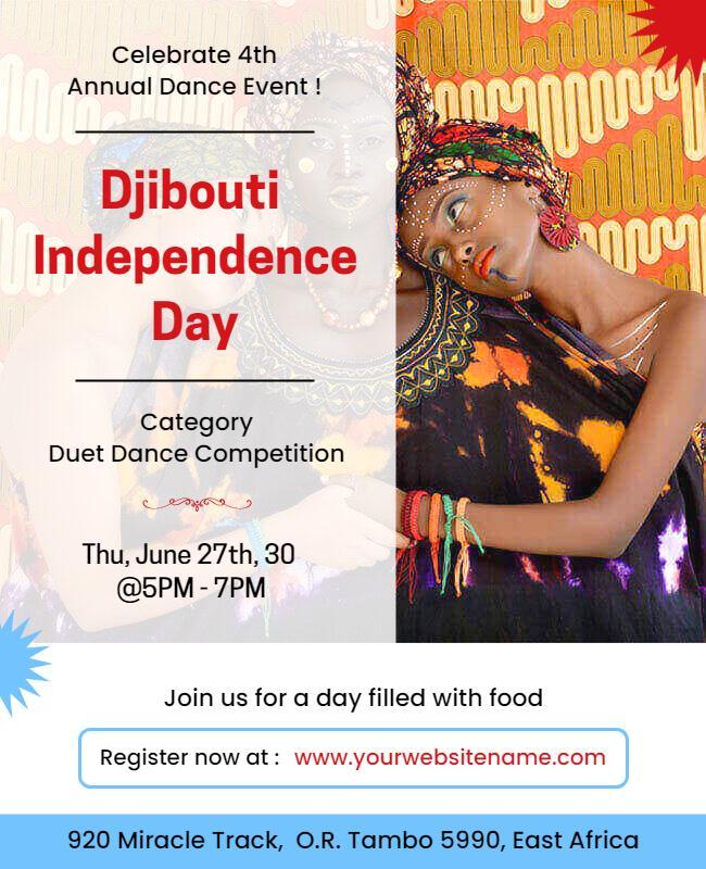 Djibouti Independence Day Dance Competition Flyer Template