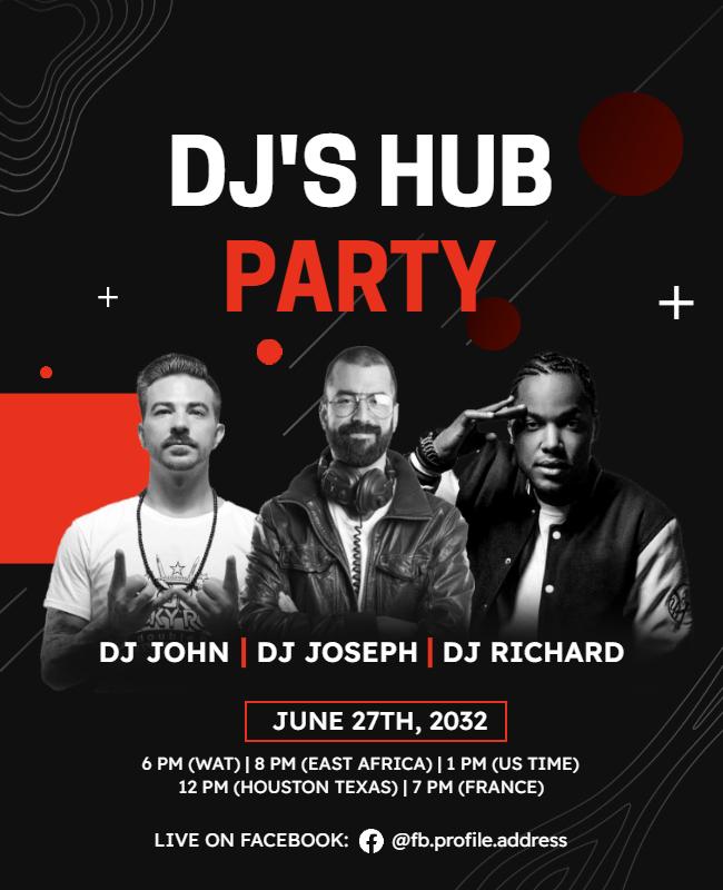 Djs Hub Music Party Event Flyer Template