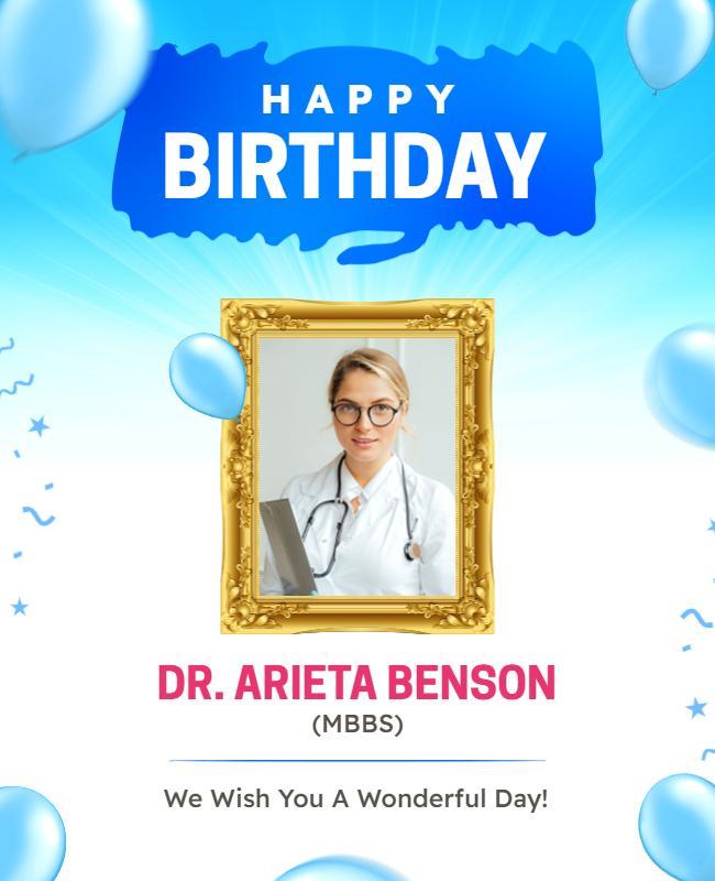 Colorful Birthday Celebration with Medical Theme Flyer Template