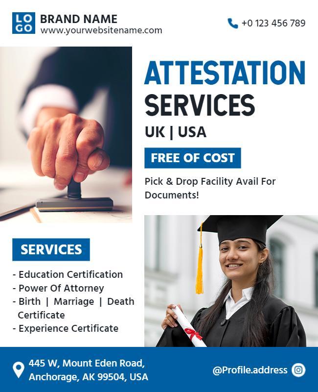 Document Attestation and Certification Services Flyer Template