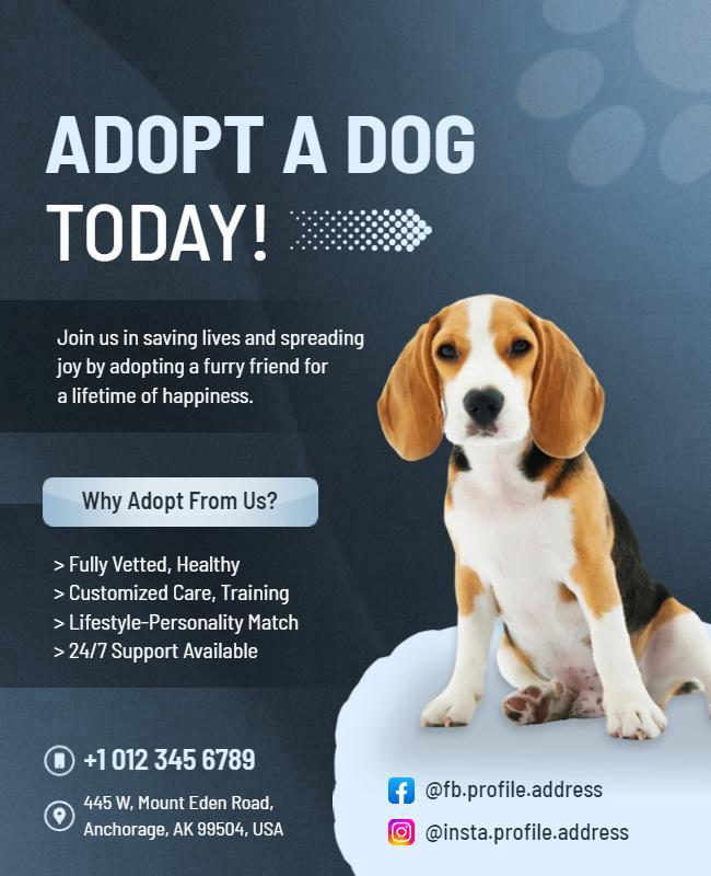 Dog Adoption Awareness Campaign Flyer Template