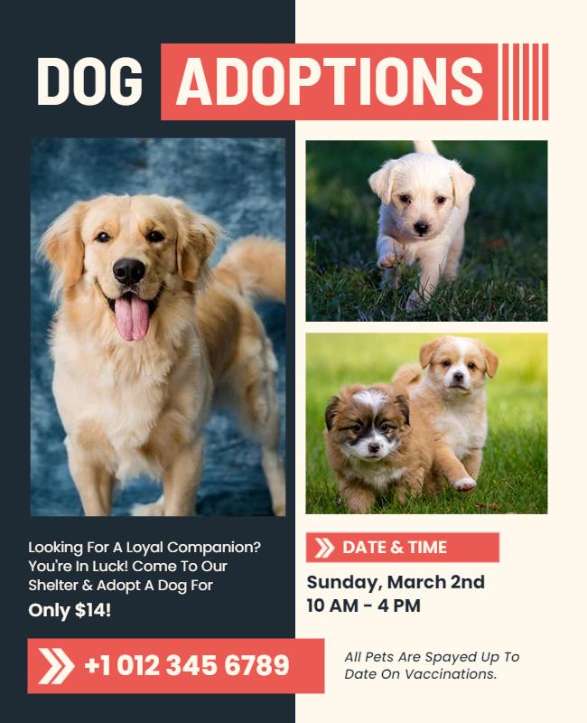 Dog Adoption Event Promotional Flyer Template