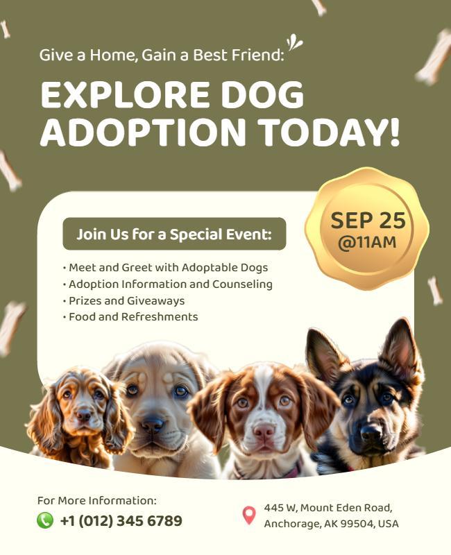 Dog Adoption Event with Meet and Greet Flyer Template