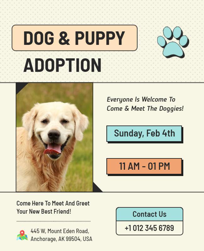 Dog and Puppy Adoption Event Flyer Template