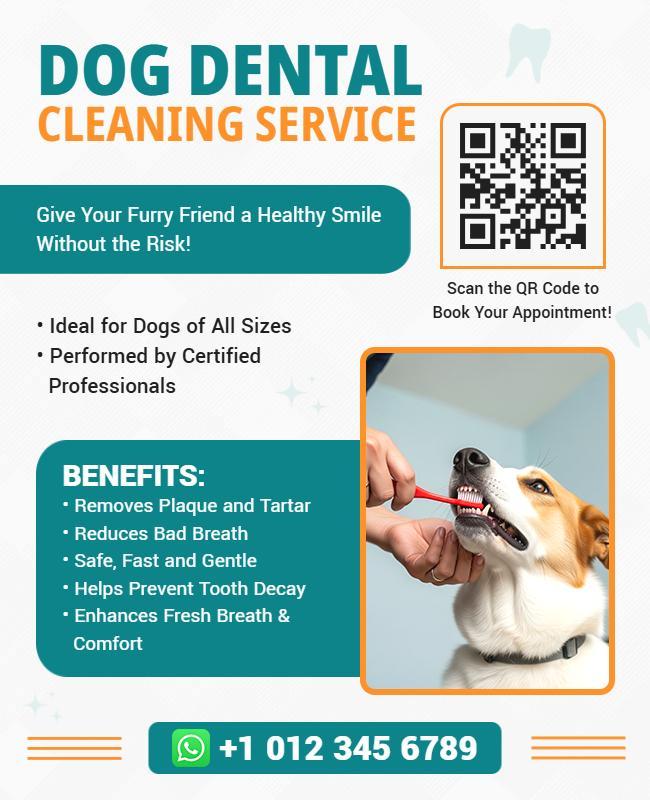 Dog Dental Cleaning Service Promotion Flyer Template