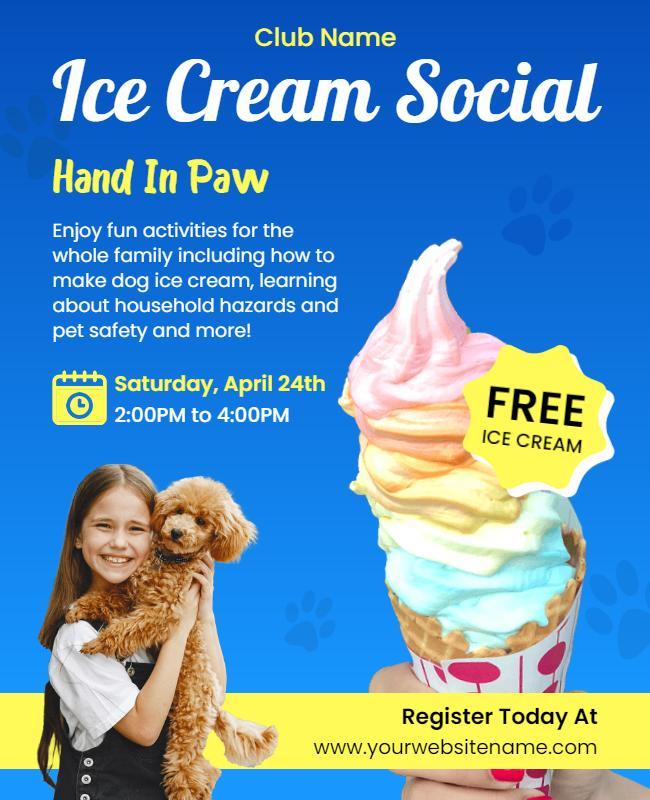 Dog Friendly Ice Cream Social Event Flyer Template