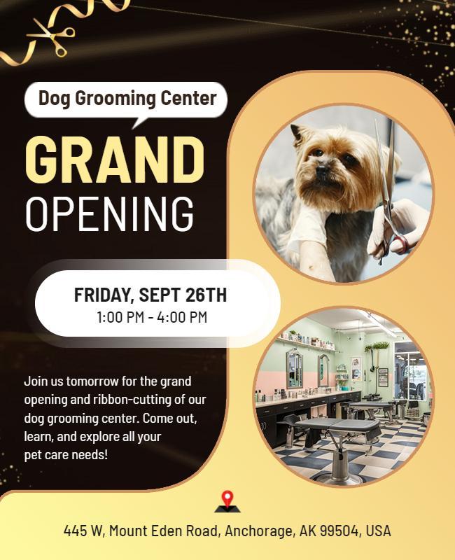 Dog Grooming Center Grand Opening Flyer Template