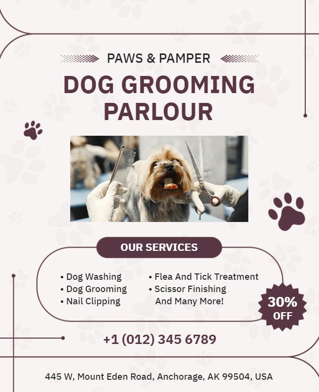 Dog Grooming Salon Services Flyer Template