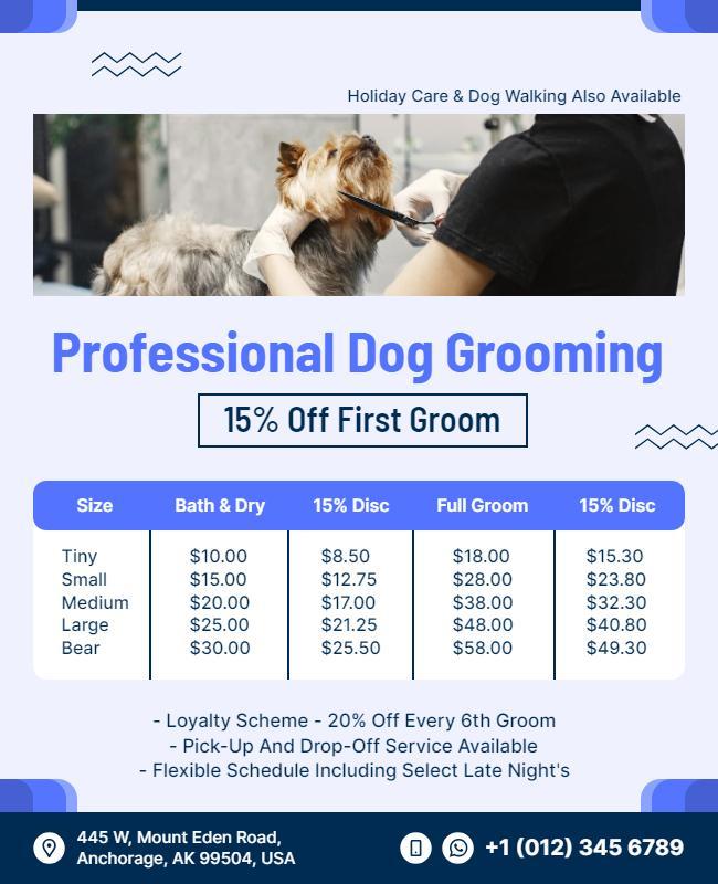 Dog Grooming Services Discount Offer Flyer Template