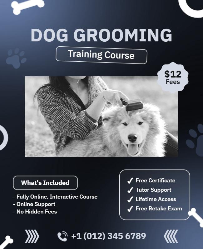 Dog Grooming Training Course Flyer Template