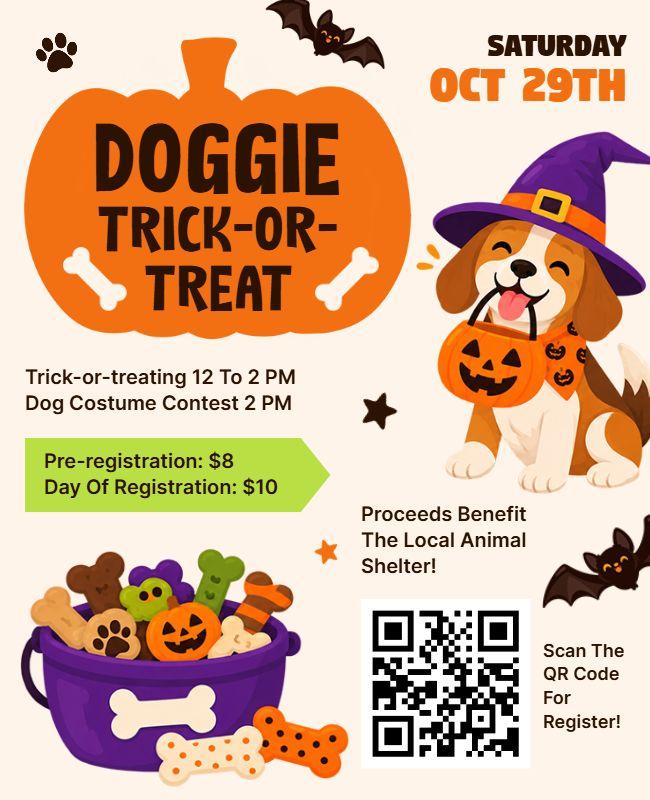 Dog Halloween Trick-or-Treat Event Flyer Template