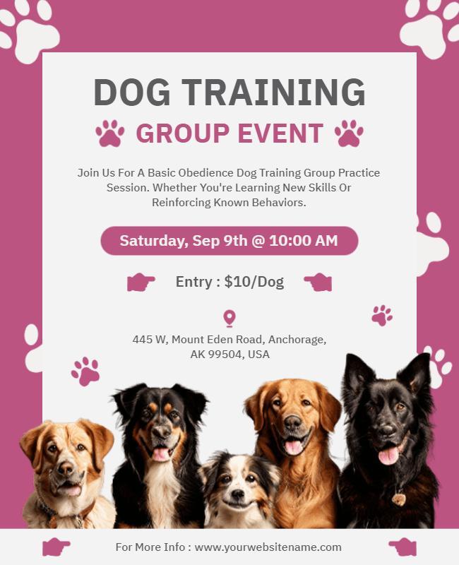 Dog Obedience Training Group Event Flyer Template