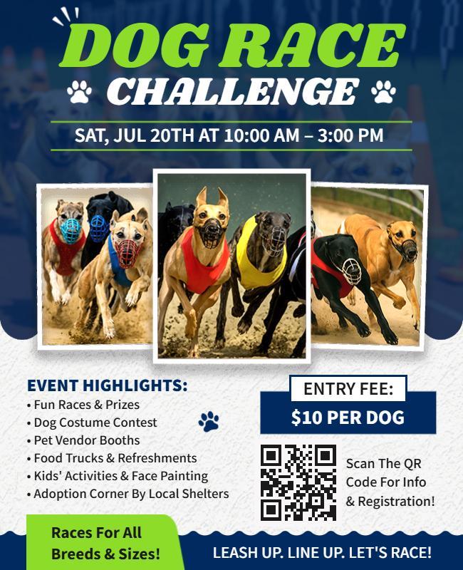 Dog Racing Challenge Event Flyer Template