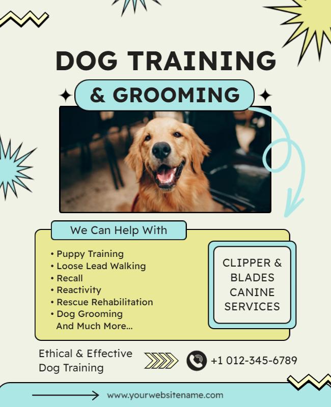 Dog Training and Grooming Services Flyer Template