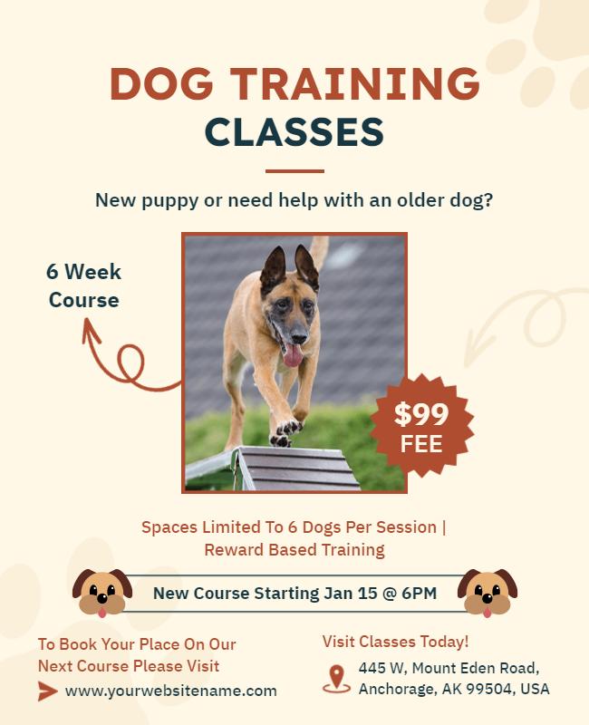 Dog Training Course Promotional Flyer Template