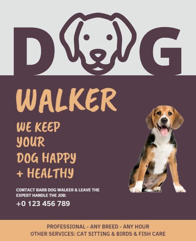 Dog Walking and Pet Care Services Flyer Template