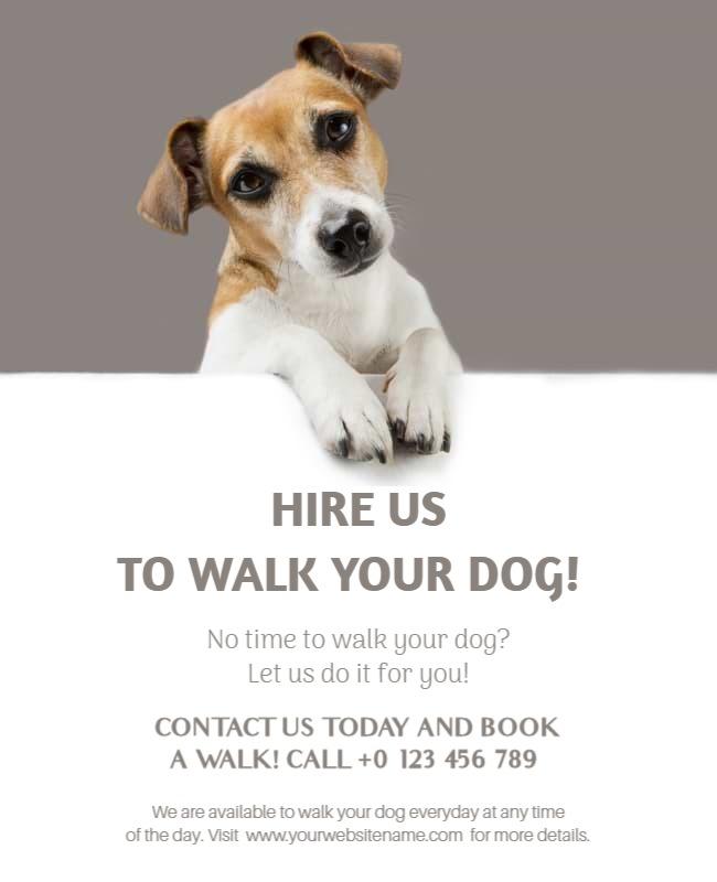 Friendly Dog Walking Service with Cute Pet Image Flyer Template