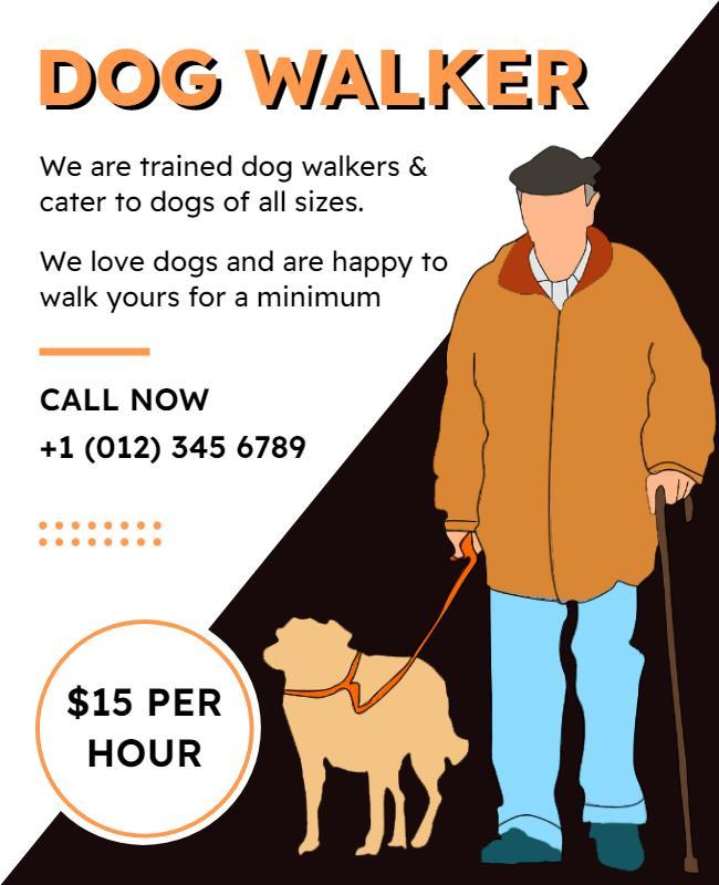 Dog Walking Service Advertisement Flyer Template