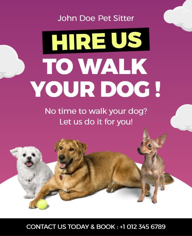 Dog Walking Service Promotion Flyer Template