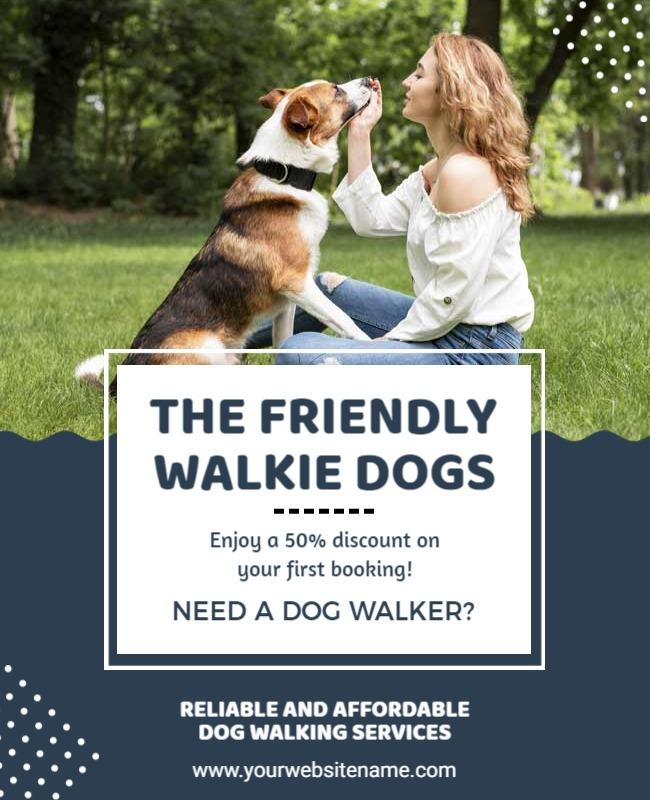 Dog Walking Services Promotion Flyer Template