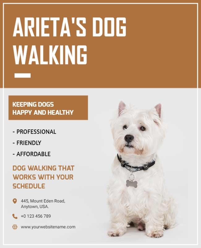 Dog Walking Services Promotional Flyer Template