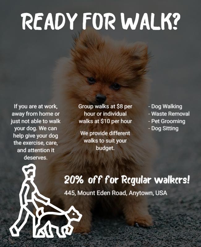 Playful Pet Care Dog Walking Service Flyer Template