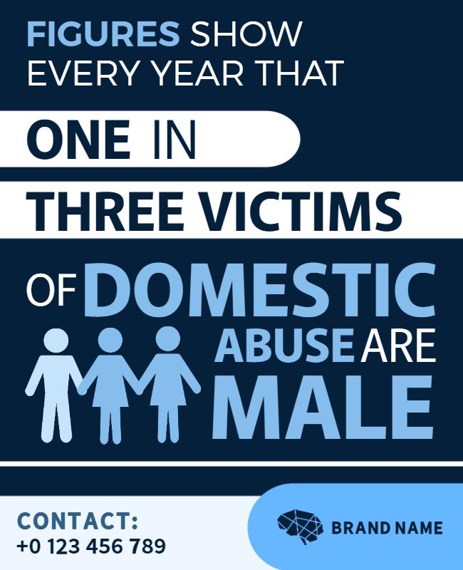 Domestic Abuse Awareness Flyer for Support Programs Template